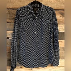 J.Crew women’s collared button up navy shirt NWT
